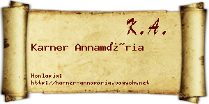 Karner Annamária névjegykártya
