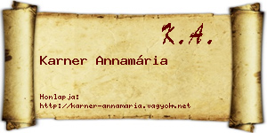 Karner Annamária névjegykártya